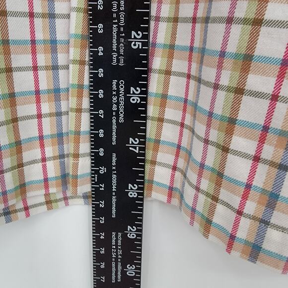 Crazy Horse Women's Western V Neck Plaid Button Down Shirt Cream Size Medium‎ - Picture 8 of 9